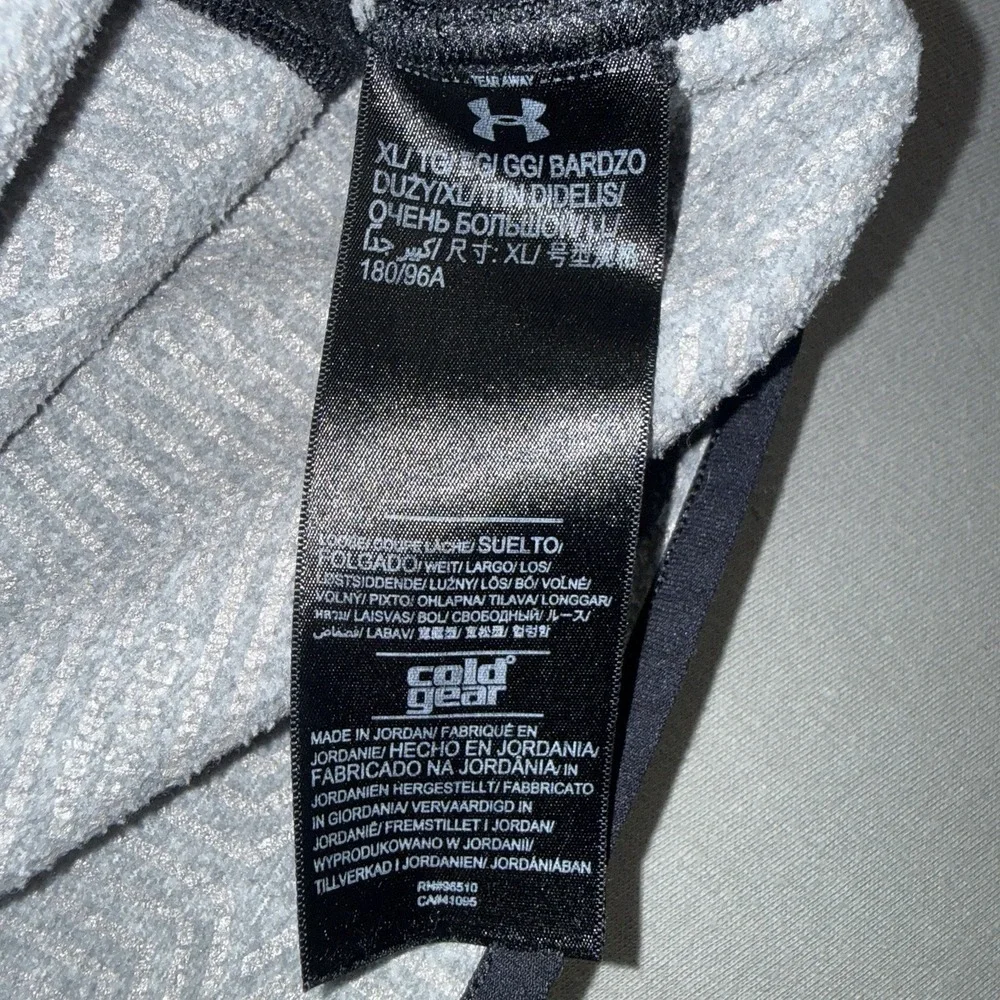 Men's Under Armour ColdGear 1/4 Zip Colorblock Pullover Sweatshirt Gray Size XL